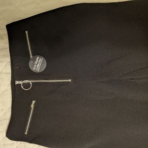 Black slim high waisted trousers